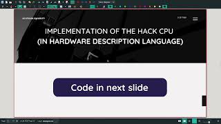Discuss the implementation of The Hack CPU by Nikhil