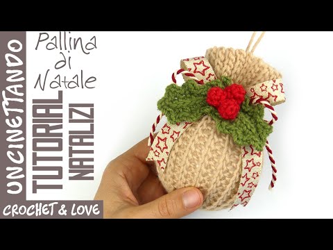 How to Cover and Decorate a Crochet Christmas Ball (subtitles in English and Spanish)