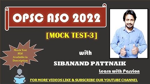 MOCKTEST - 3 Solution | Opsc Aso Exam Preparation | Opsc Aso 2022