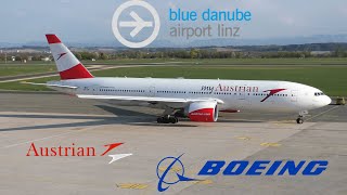 Austrian Airlines Boeing 777 at Linz Airport COVID-19 Equipment