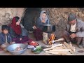 Life in a cave home  village life of afghanistan cooking traditional food