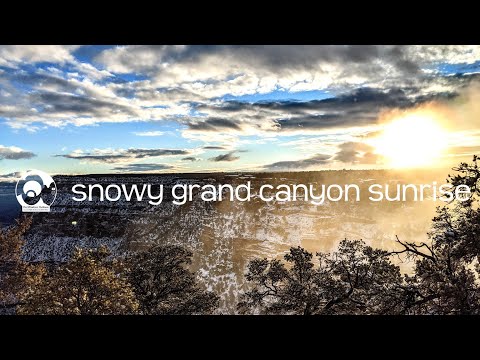 snowy grand canyon sunrise