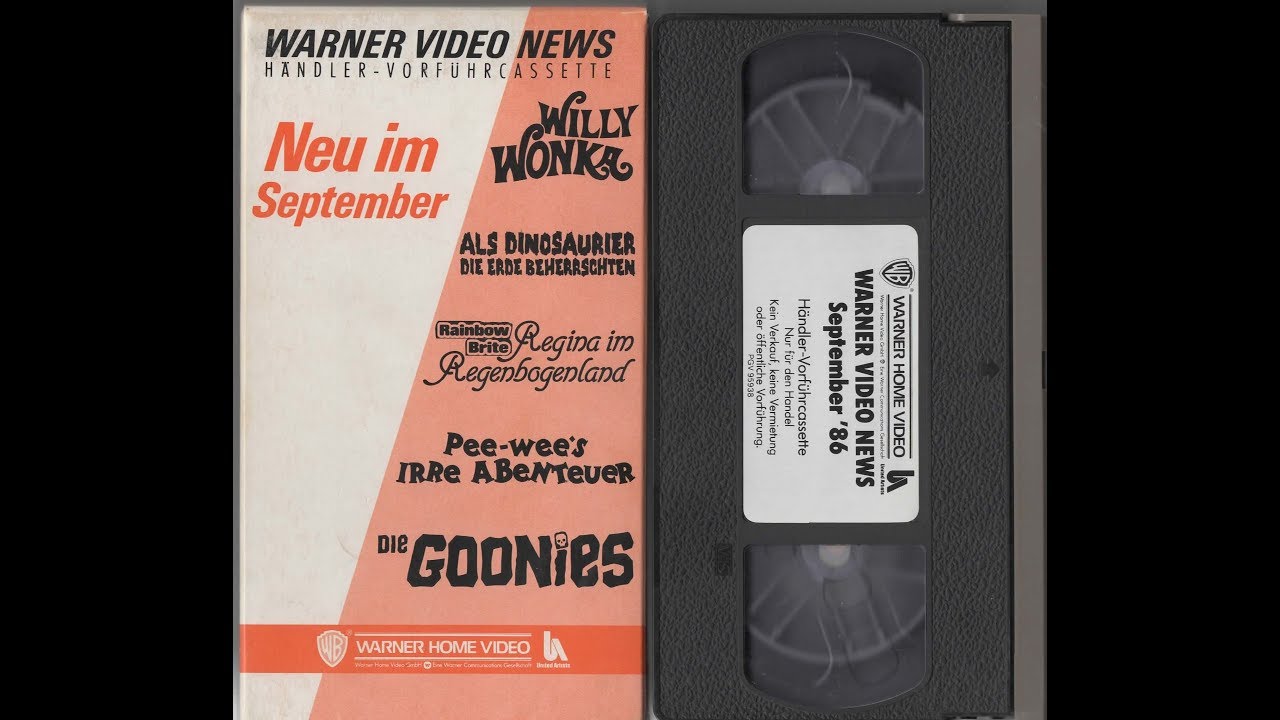Warner Video News September 1986 VHS (Goonies, Tim Burton, Stephen