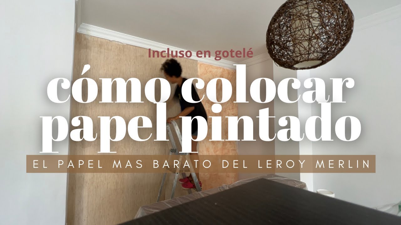 Cómo poner papel pintado en la pared. TUTORIAL PASO A PASO · Renueva mueble  con 5€ en 5 min 