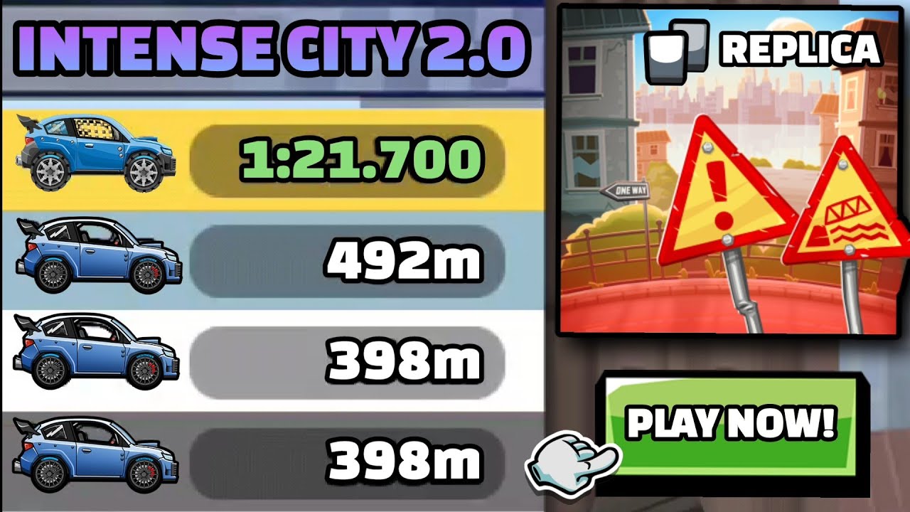 INTENSE CITY 2.0 🤯 HARD MAP IN COMMUNITY SHOWCASE - Hill Climb Racing 2