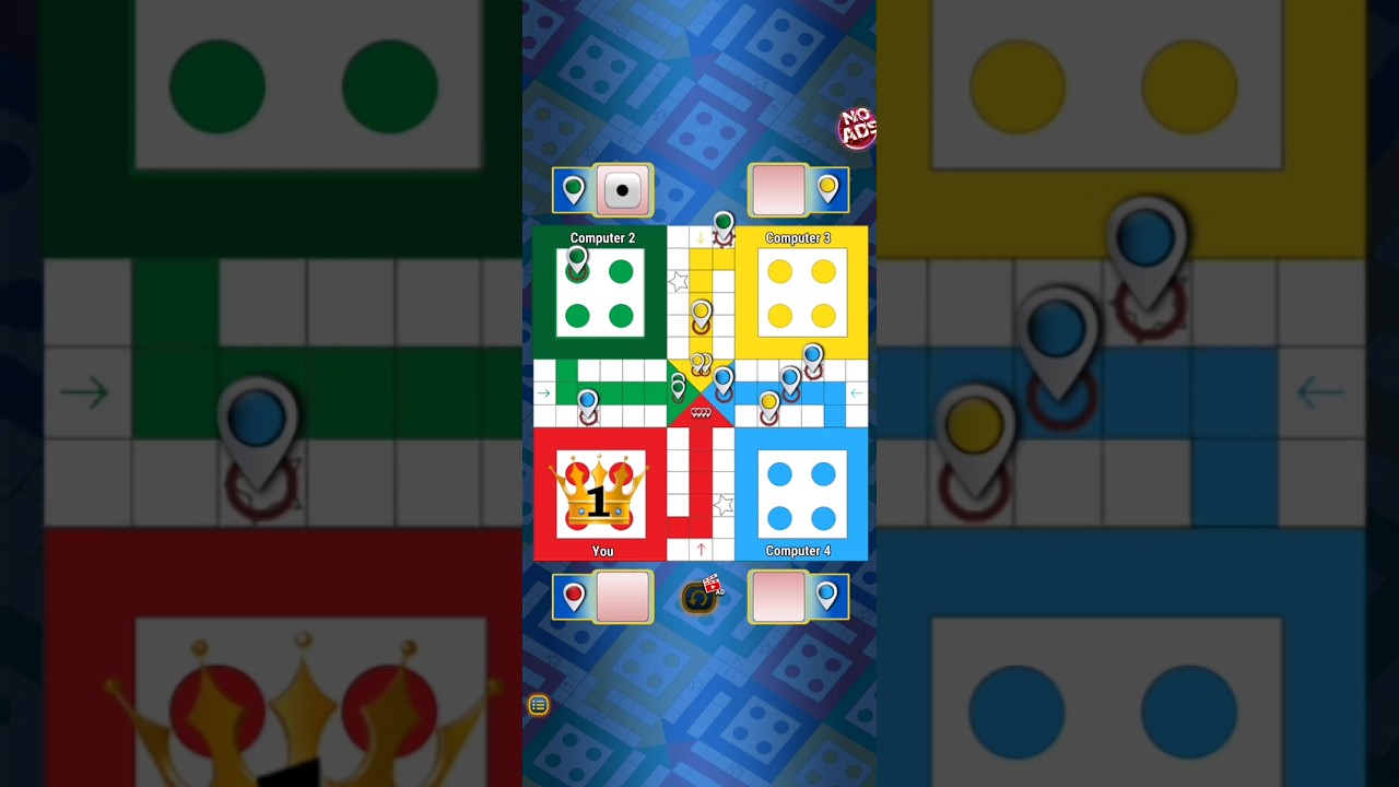Ludo game 4 players four red winner
