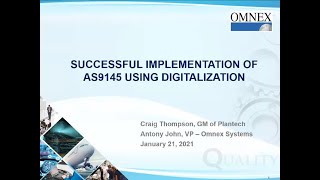 Successful Implementation of AS9145 using Digitalization