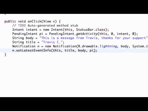 Android Application Development Tutorial   190   Setting up a Notification   YouTube