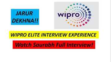 WIPRO ELITE  Interview Experience | SAURABH CSE 2021 BATCH | Interview Questions 🔥🔥