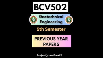 BCV502 Geotechnical Engineering Previous Year Papers (VTU) #vtu #vtupapers #vtuexams #2025
