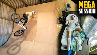 NEW SKATEPARK TRICKS AND HEAVY BRAKELESS CRASHES!!