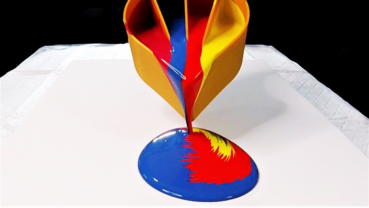 Acrylic Pouring Hot Feather Pour Painting Satisfying Split Cup Fluid