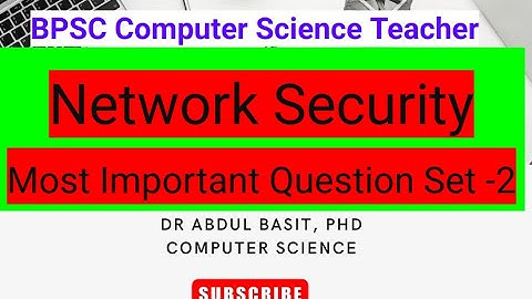 BPSC Computer Science Teacher | Network security Set - 1 | Most Important Question | #bpscteacher