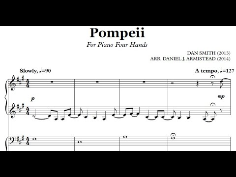 Pompeii: Piano Duet Arrangement