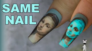 HAUNTED Mona Lisa with a SURPRISE! Gel Nail Art Tutorial