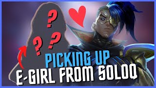 PICKING UP EGIRL IN SOLOQ ENTIRE SAGA! (She Joined VC!)  League of Legends