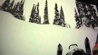 Impulse Nytro (Rhett) up Lower Lake Chute in Revelstoke