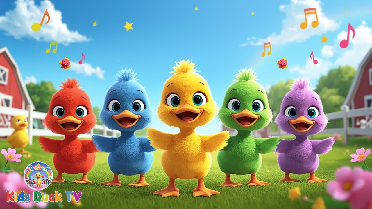 Five Little Ducks | Farm Adventure Song | Nursery Rhymes