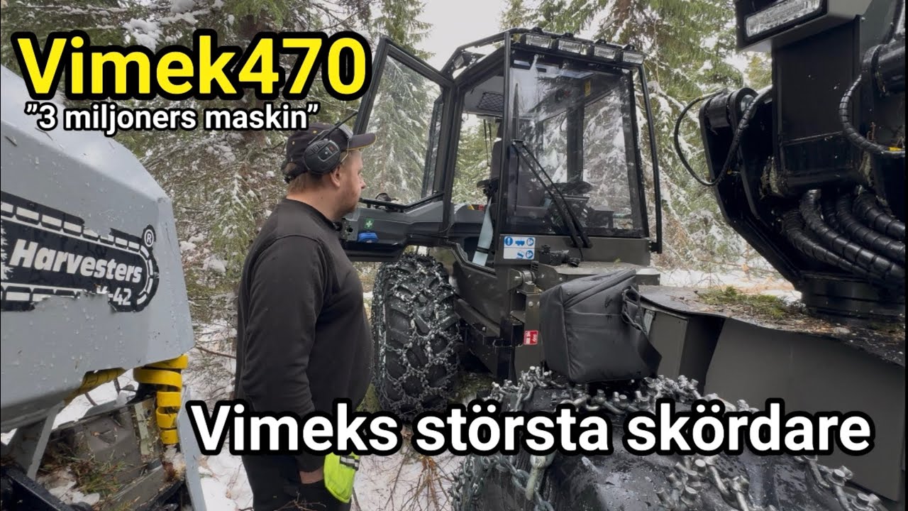Vimek 470 ute i riktig gallringsskog - Dunderkullen testar 
