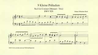 Bach, Menuet Trio in G minor, BWV 929, Piano