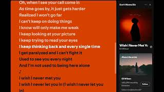 Eli Wilson Wish I Never Met You