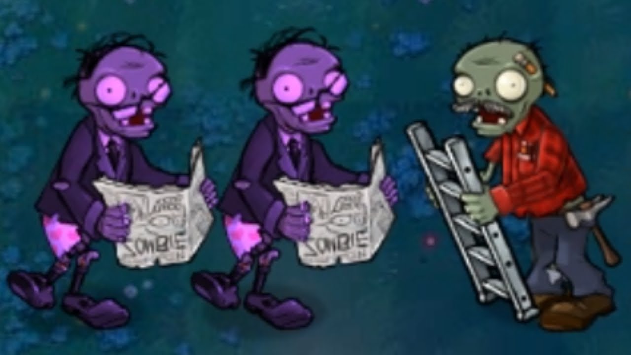 2 Newspaper Zombies vs 1 Ladder Zombie Fight // Plants vs Zombies - YouTube