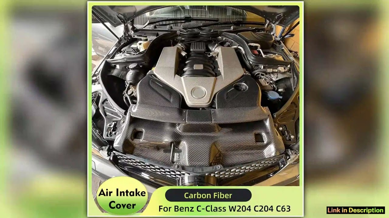 3PCSSet Carbon Fiber Car Cold Air Filter Intake System Cover for MercedesBenz W204 CClass C63 AMG