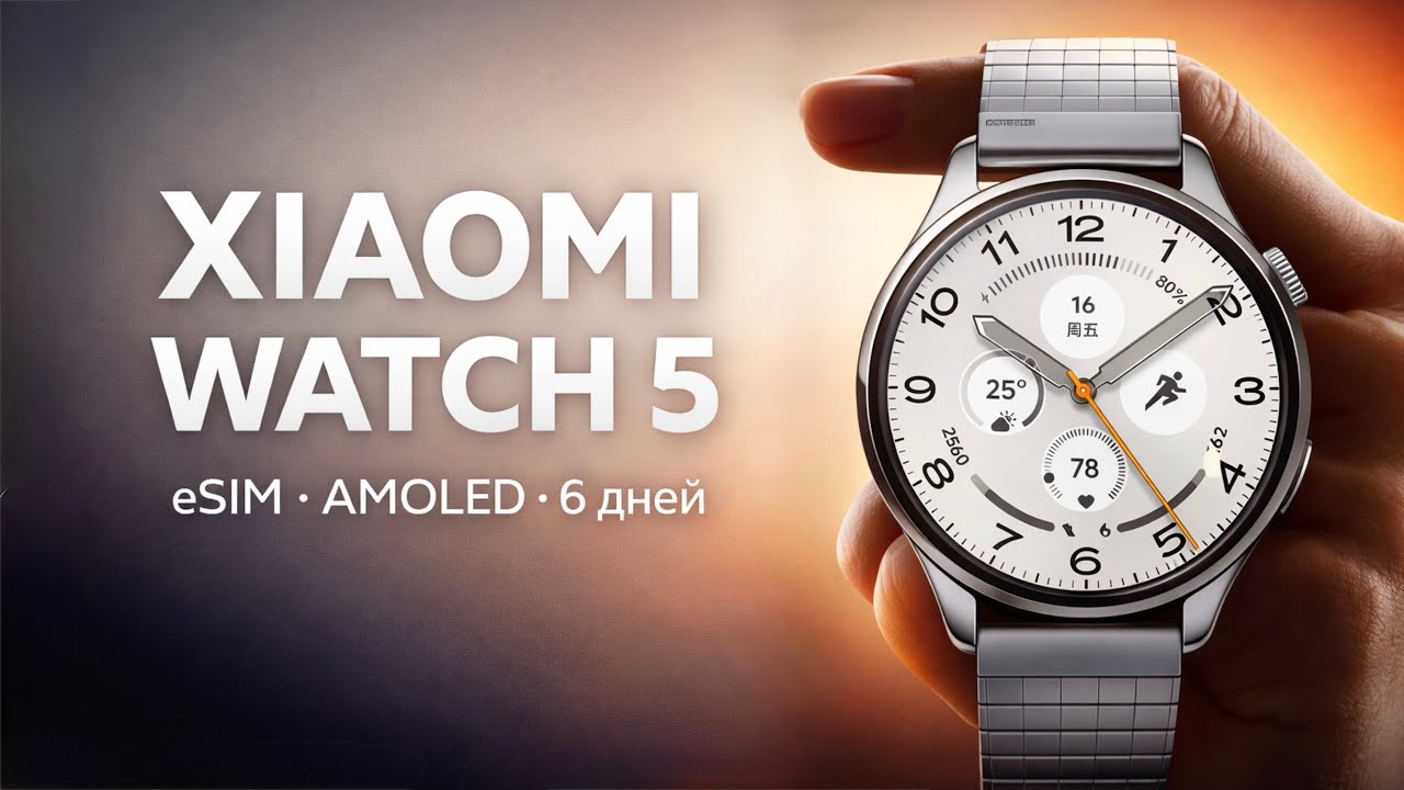 Xiaomi Watch 5 — флагманские смарт-часы с eSIM, ЭКГ и EMG | Сапфир, сталь, 18 дней работы
