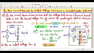 The Bias Current (IDC) and the Output AC Volage (Vac) across a Cascaded Diodes : Gate 2011 EC