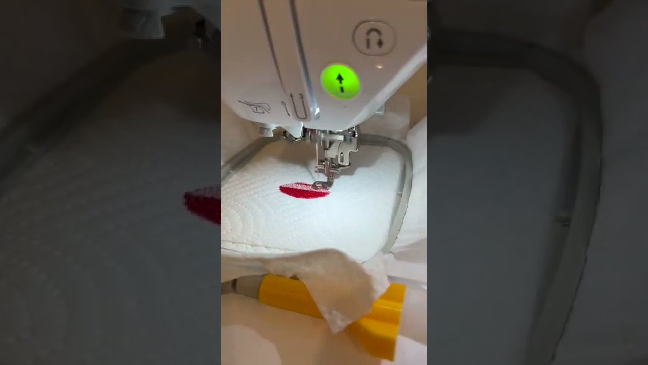 Using Paper Towel as Test Fabric for Machine Embroidery #Shorts 