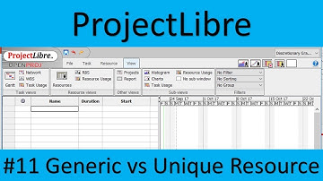 ProjectLibre #11 Generic vs Unique Resource