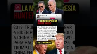 2019: "Investiguen a Hunter por China". 2026: Eric vuela a China en Air Force One #Trump #Hipocresía
