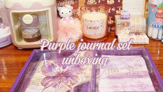 Purple Journal Set Unboxing Aesthetic Cute