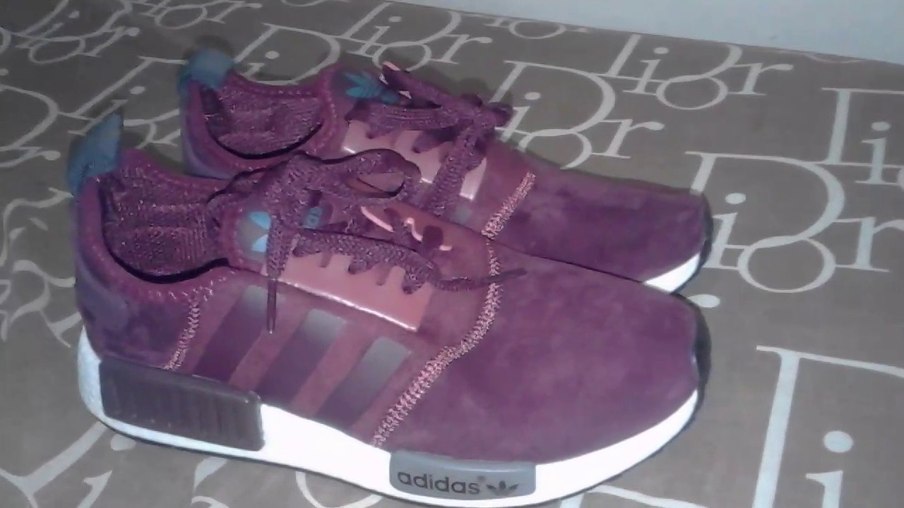 adidas nmd r1 maroon suede