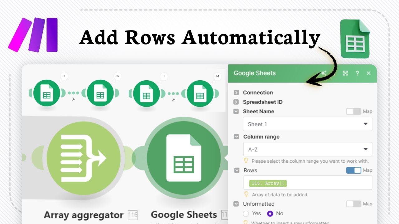 How to Add Rows to Google Sheets with Make.com - YouTube