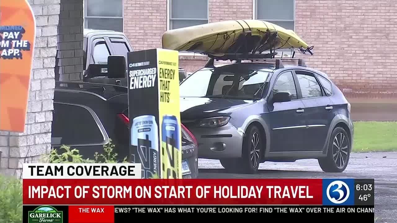 Impact of storm on start of holiday travel - YouTube