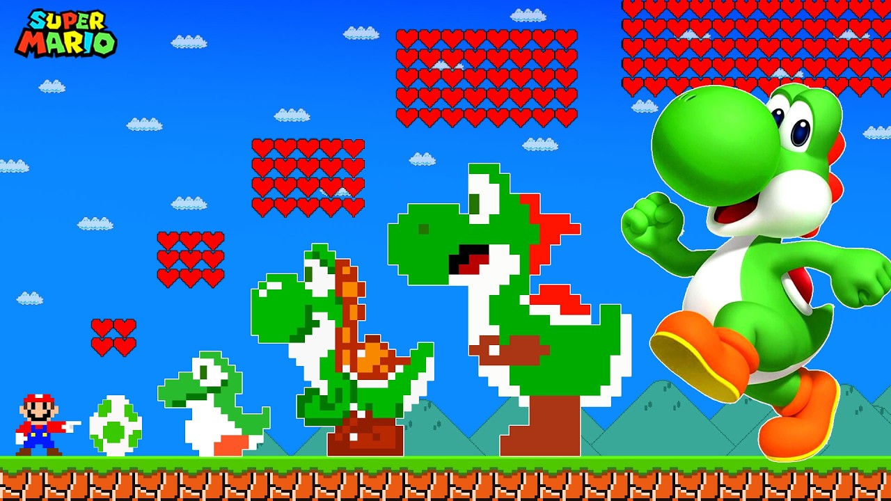 Super Mario Bros. But Mario and Yoshi Have 1,000,000 Hearts vs All Enemies (Part 3)