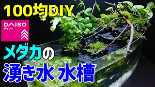 メダカの【湧き水 水槽】作り方100均DIY! メダカ室内飼育 ダイソーアイテムで作成～How to Make Tabletop Waterfall Fountain Aquarium～