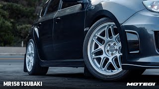 Motegi MR158 Tsubaki | 18x9.5 | Hyper Silver | Subaru WRX