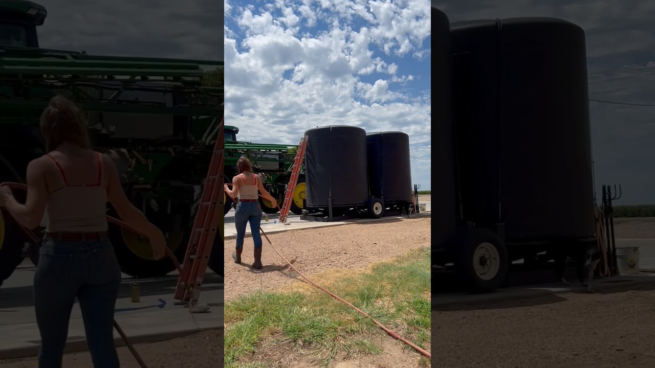 Filling the tanks up for spray day! 