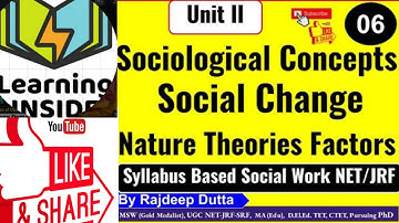 Social Change- Theories Nature Factors I NTA UGC NET JRF PhD I Social Work I Unit 2 I L-06