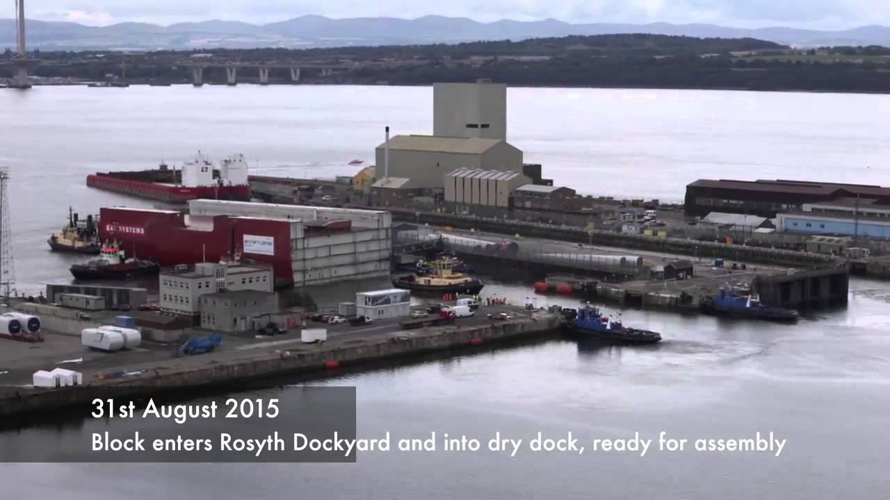 Section of the aircraft carrier - HMS Prince of Wales -  delivered to Rosyth Dockyard