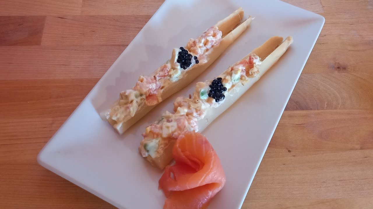 Esparragos blancos rellenos