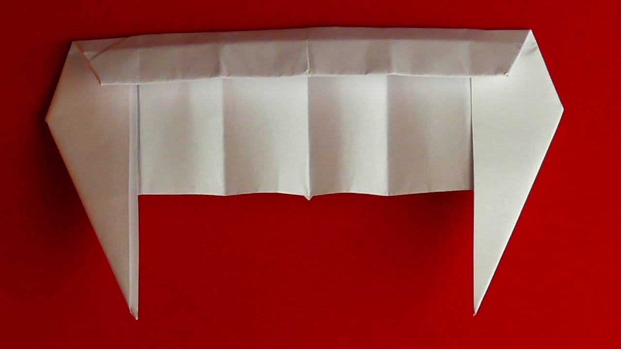 Орігамі зуби вампіра, ікла вурдалаки [Вироби з паперу на Хелоуін]