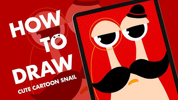 Draw with me • How to draw a cute cartoon style snail in PROCREATE • Tutorial