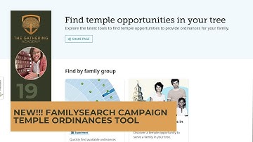 NEW!!! FAMILYSEARCH CAMPAIGN TEMPLE ORDINANCES TOOL