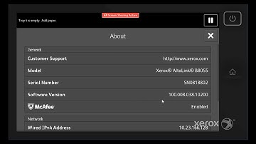 Xerox® AltaLink® B8090 Family Locating the Software Version