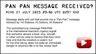 PAN PAN urgent maritime message