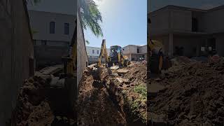 Digging the foundation of the retaining wall #africa #ghana #construction #site #excavator #jcb