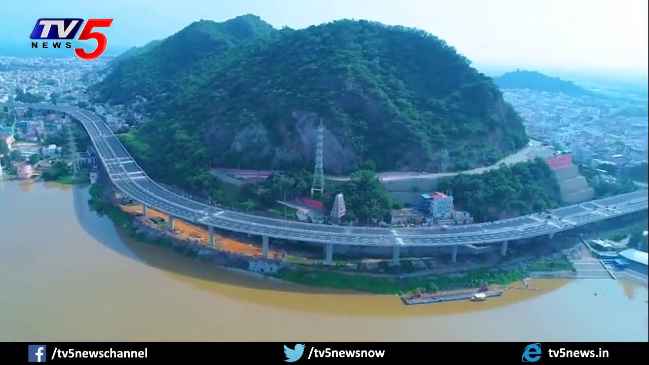 Spectacular Drone View Of Vijayawada Kanaka Durga Flyover | Exclusive Drone HD Video | TV5 News